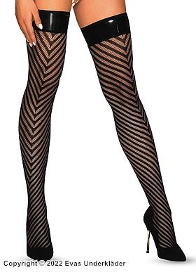 Exklusive Stockings, Kunstleder, ausgeschnitten, Chevron-Muster